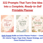 322 Prompts for Complete Printable Planner Products Review OTO: Honest Breakdown of the Prompt Pack Behind Fast Etsy and KDP Planner Sales