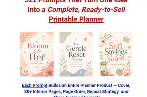 322 Prompts for Complete Printable Planner Products Review OTO