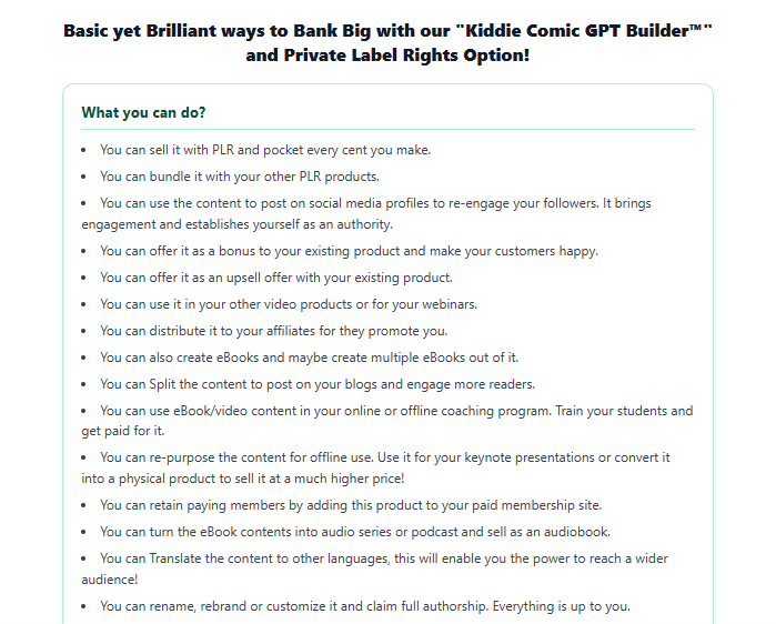 Kiddie Comic GPT Builder PLR Review 2026