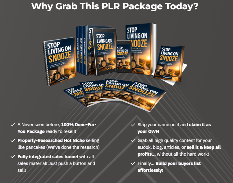 (PLR) Stop Living On Snooze Review 2026