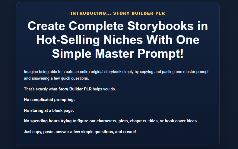 Story Builder PLR Review 2026